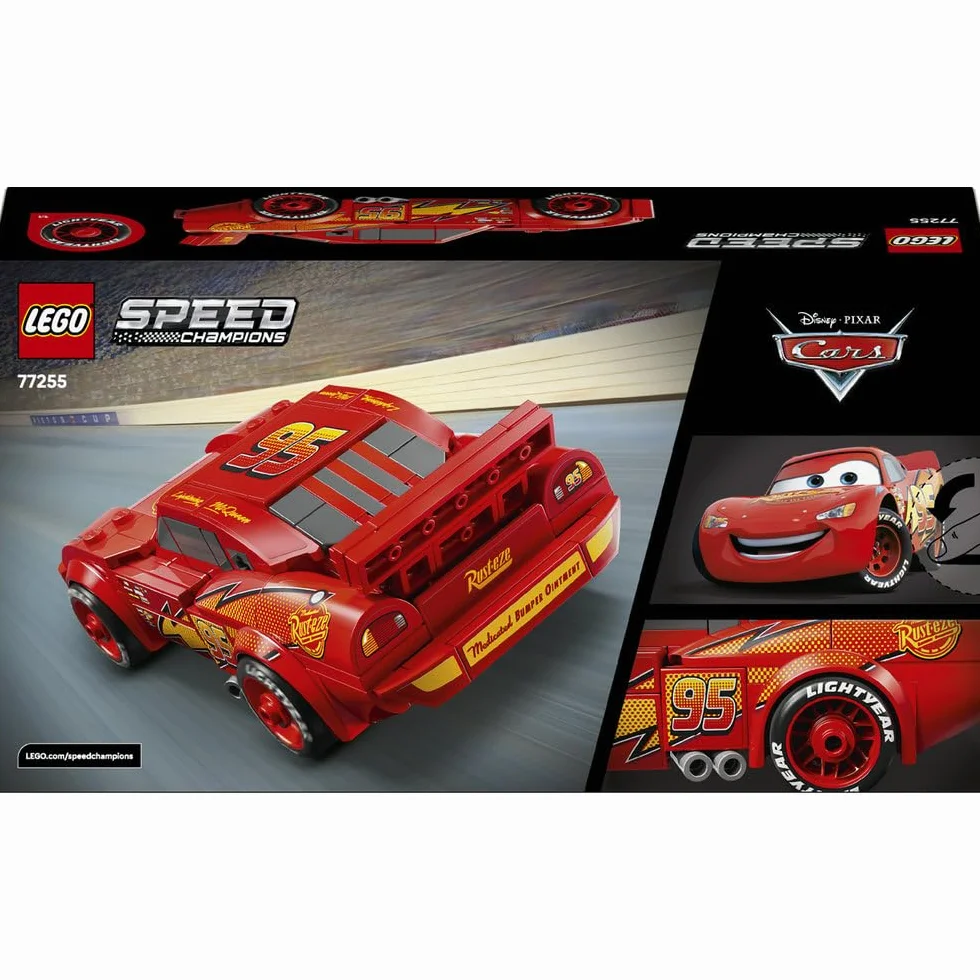 LEGO Speed Champions | Zygzak McQueen, zabawka konstrukcyjna dla chłopca i dziewczynki, samochód do składania dla 9-latka, zestaw z filmu Auta Disney Pixar, pomysł na prezent dla dzieci 77255