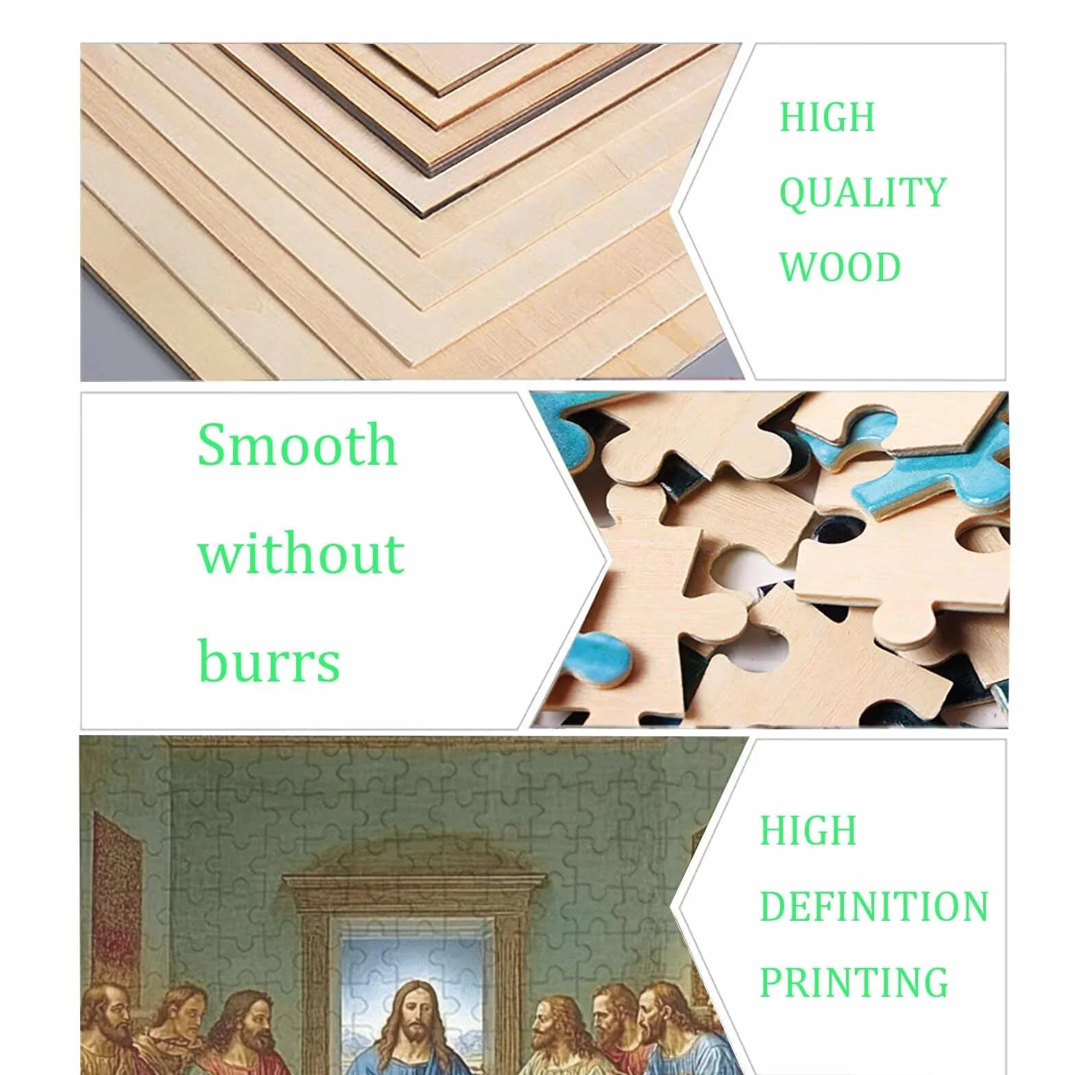 House The Last Supper Puzzle – 5000 puzzli dla dorosłych – tylna strona zawiera przewodniki z drukowanymi literami – elementy pasują do siebie przytulnie – drewniane puzzle dla dorosłych 150 x 100 cm