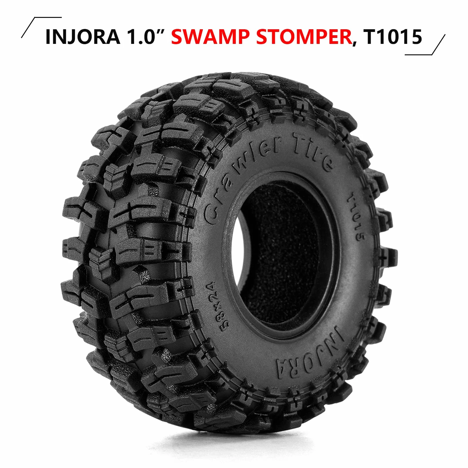 INJORA 1.0 Opony Koło- 58 * 24 mm Bagno Opony S5 do SCX24 AX24 TRX4M FCX24 1/24 1/18 RC Crawler Pojazd