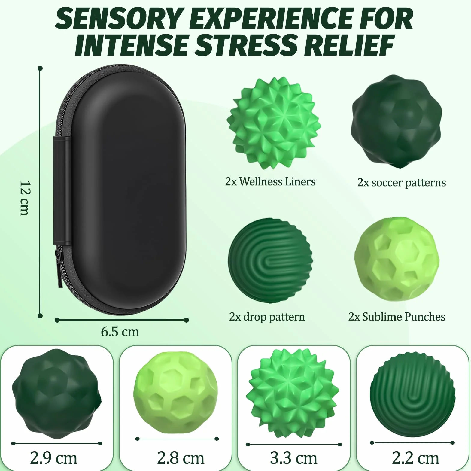 8 Zestaw Magnetycznych Fidget Toys – 4 modele silikonowych kulek + pudełko do przechowywania – Antystresowe zabawki sensoryczne dla dzieci i dorosłych, pomoc w koncentracji i relaksie (Zielony)