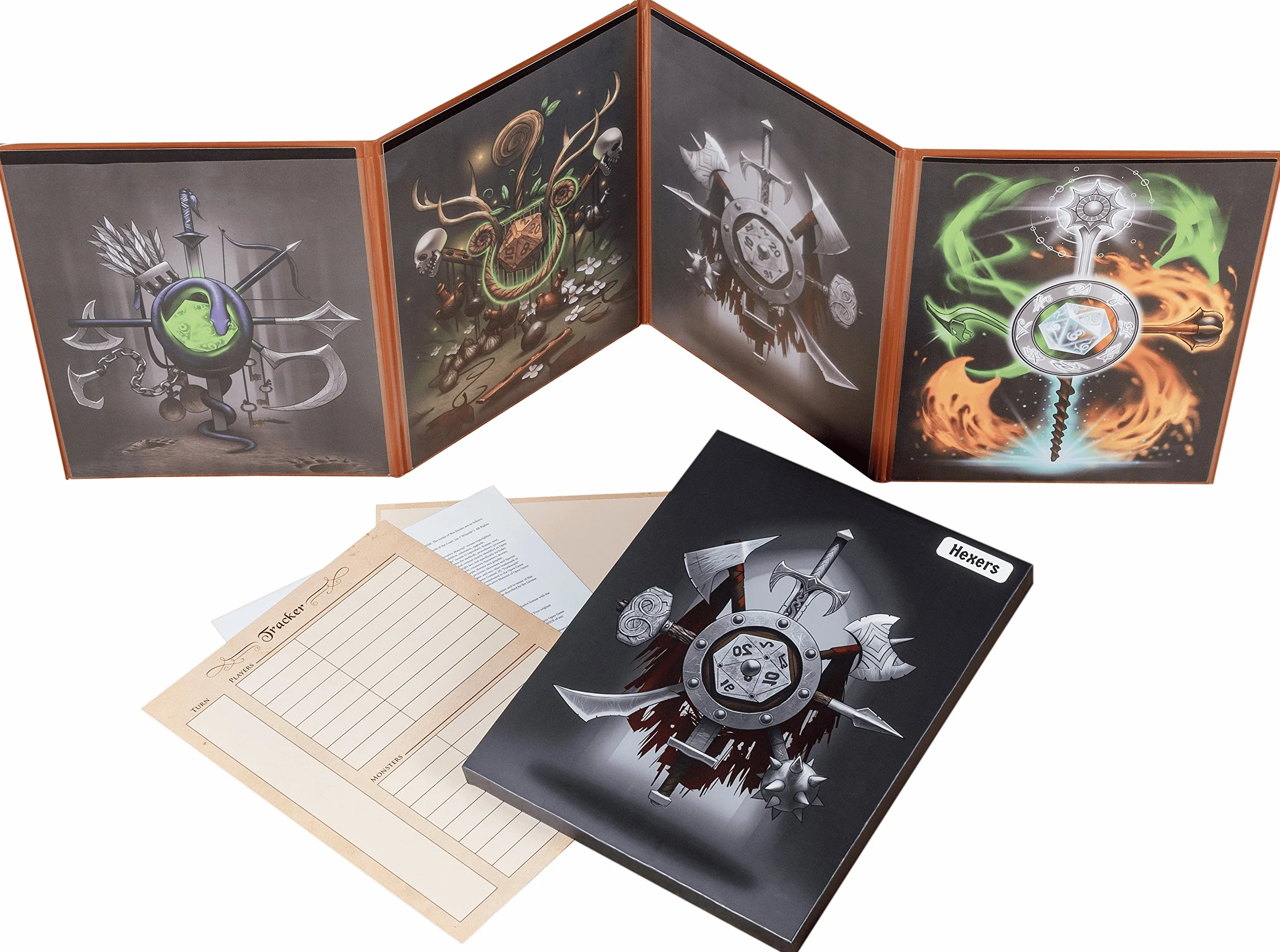 Hexers Ekran dla mistrza gry RPG Kompatybilny z D&D Dungeons and Dragons DND DM Pathfinder 4 panele