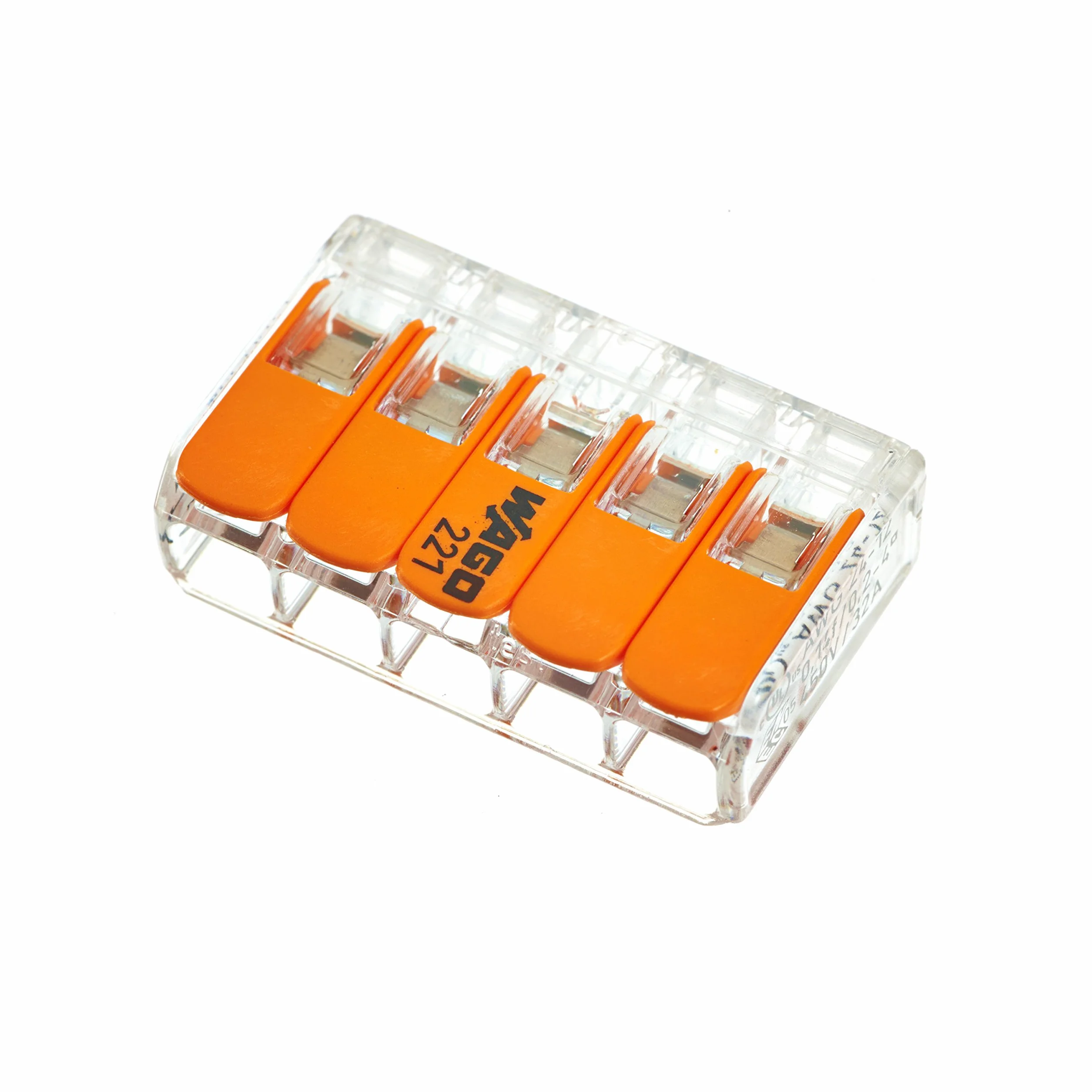 Wago Zacisk łączący dźwignię 5 x 0,2-4 mm², opakowanie 10 sztuk, BLV221415