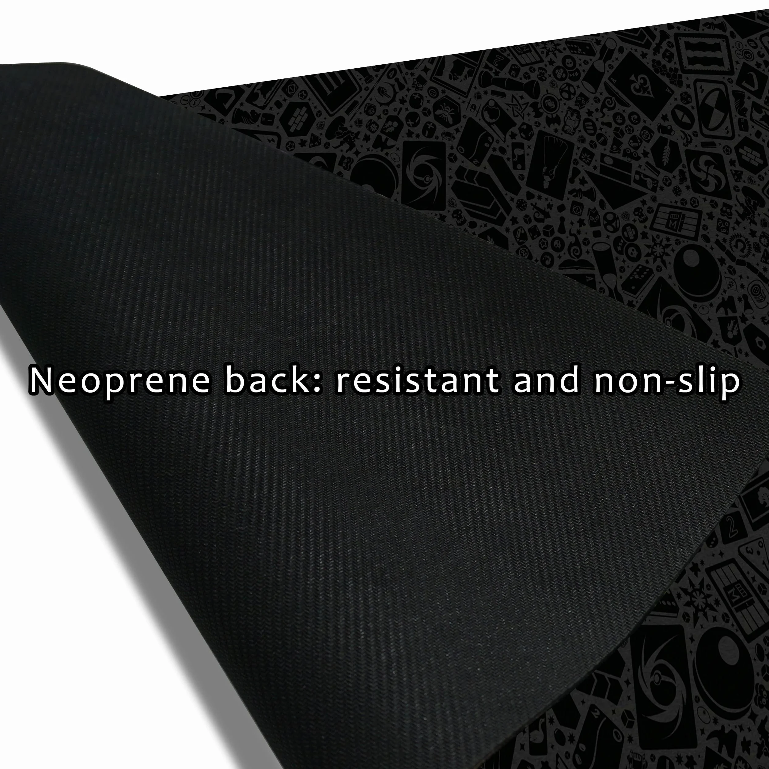 Neoprene Play MAT | mata do gier planszowych, kostek i kart, 140 x 80 cm, wodoodporna, antypoślizgowa i zwijana, dla graczy, czarna