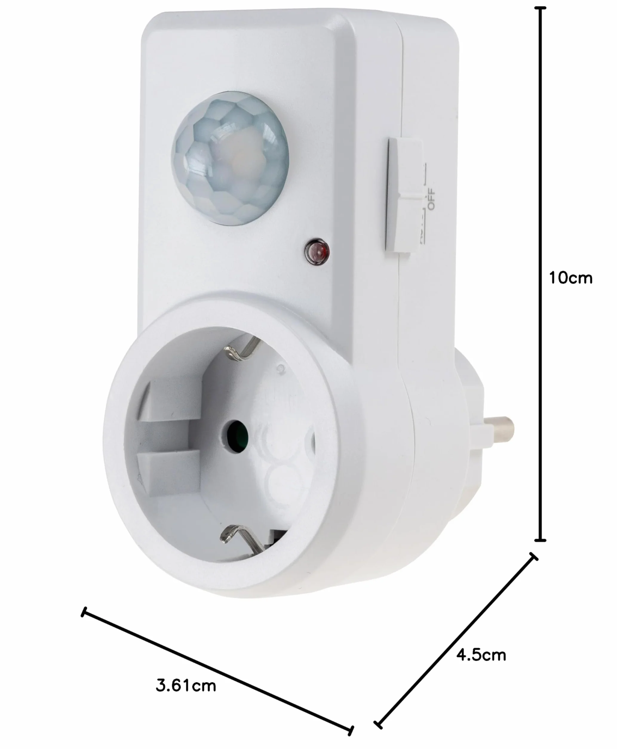 ChiliTec 21055_SML Wtyczka z Czujnikiem Ruchu 120, 1200 W, 230 V, Biały
