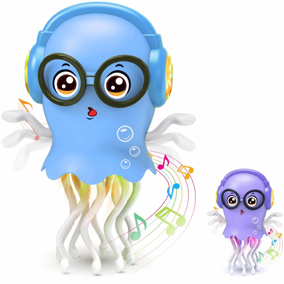 Zabawka dla niemowląt Tańcząca Meduza z muzyką i światłem, Interaktywna zabawka dla niemowląt na czas brzuszka, Tummy Time Toys Sensoryczna zabawka do raczkowania dla małych dzieci w wieku 3-8 lat