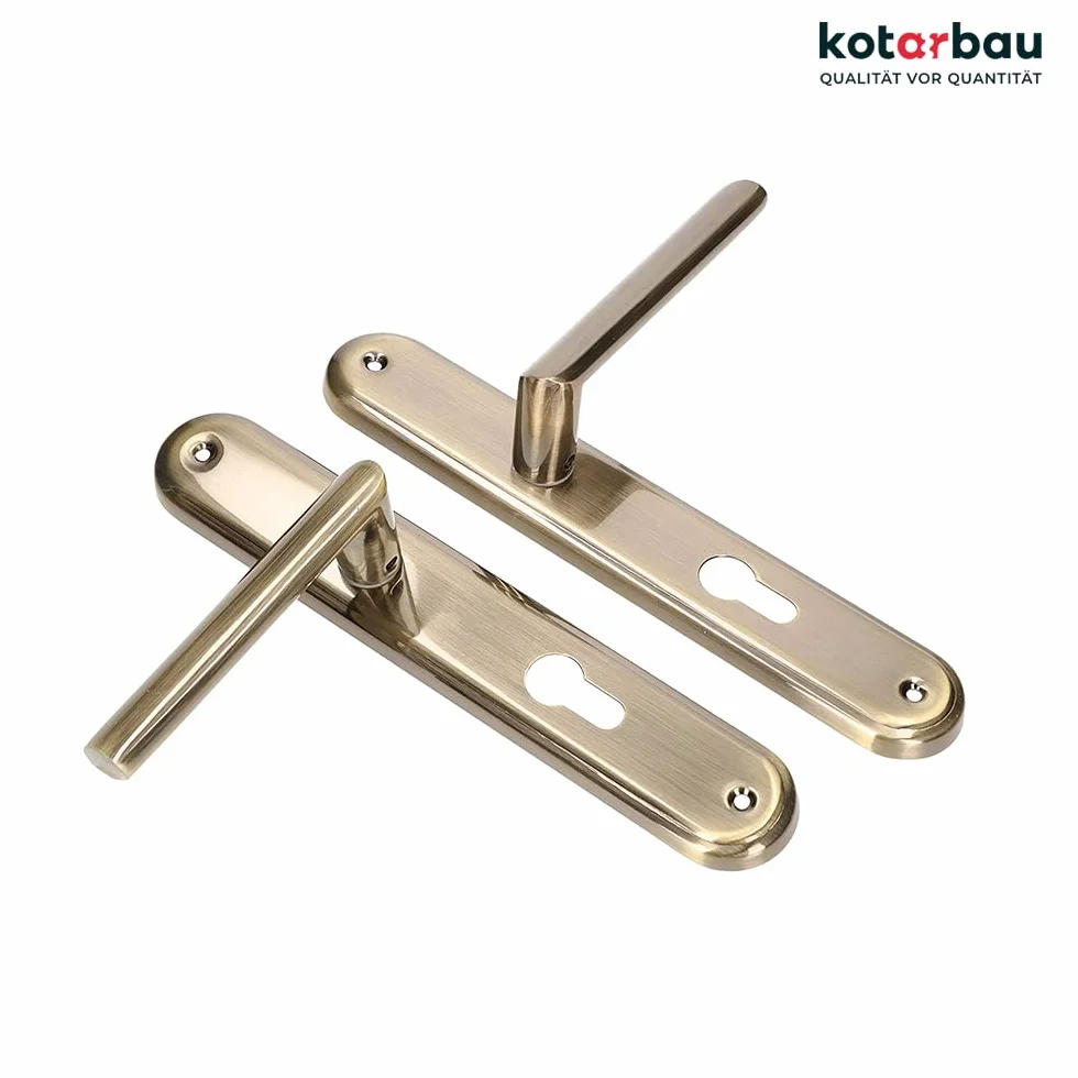 KOTARBAU® Zestaw klamek 72 mm PZ długi szyld patyna uniwersalna nowoczesna