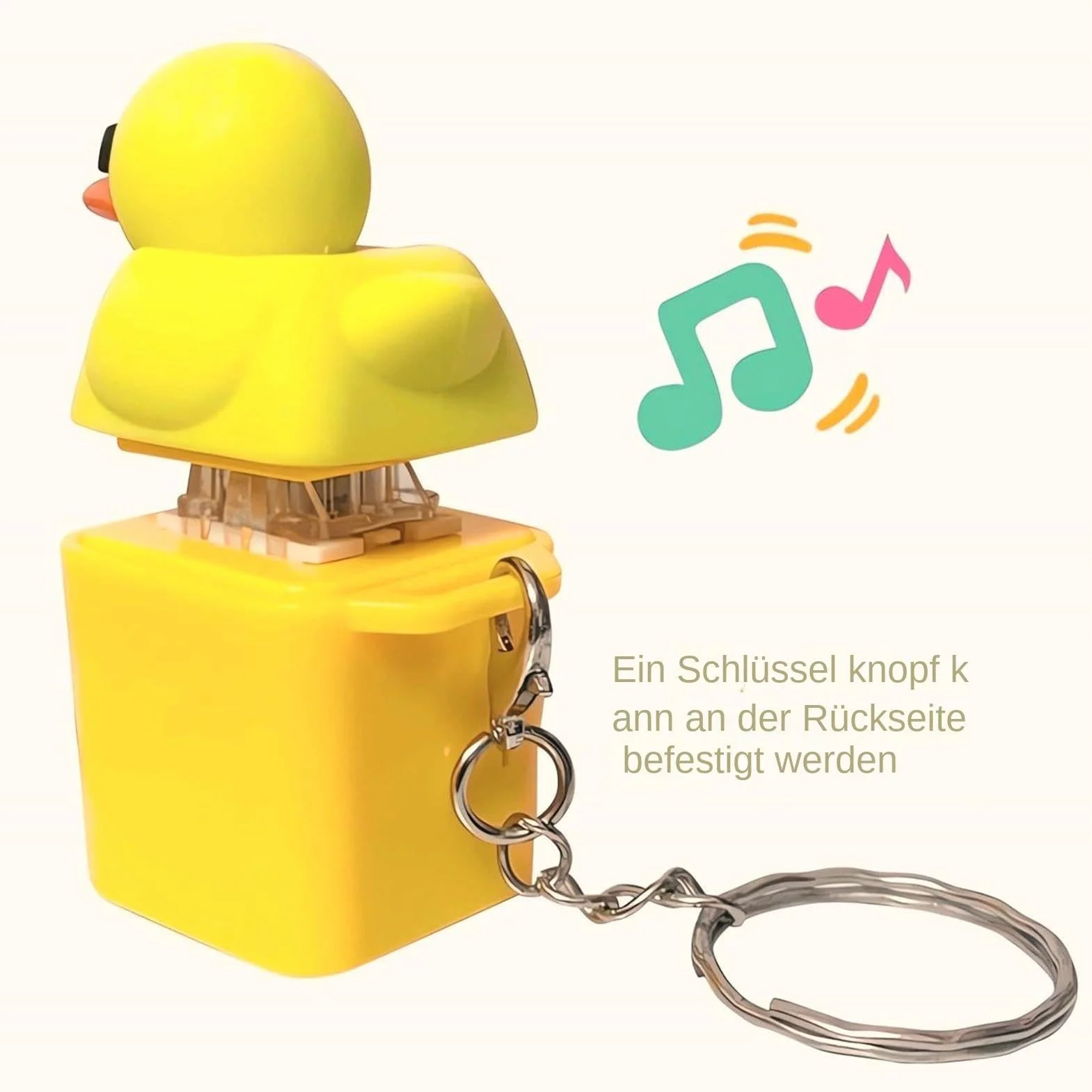Quacky Duck Fidget Zabawka sensoryczna do redukcji stresu, klawisz klawiatury, nasadki na klawiaturę, zabawka łagodząca niepokój, klik fidget click, brelok do kluczy, redukcja stresu, piszcząca