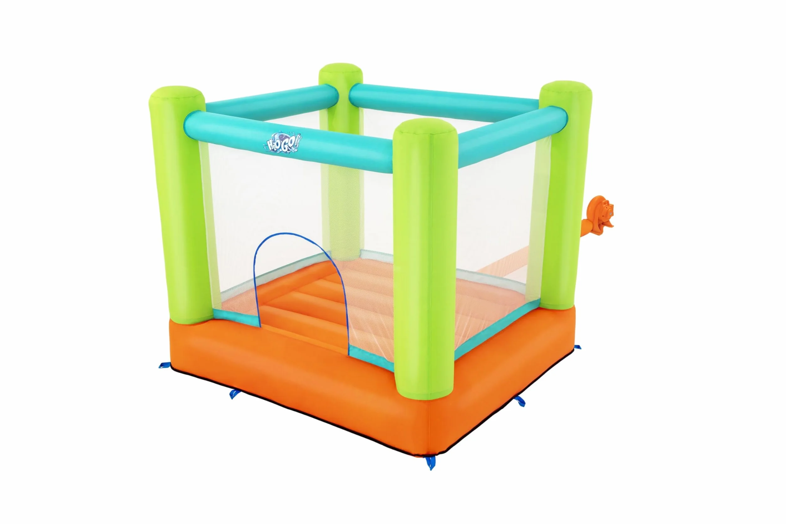 BESTWAY - Plac zabaw z trampoliną - Gra na świeżym powietrzu - 53394 - Pomarańczowy - Skacz i fruwaj - Plastik - 194 cm x 175 cm - Dla dzieci - Gra nadmuchiwana - Od 3 lat