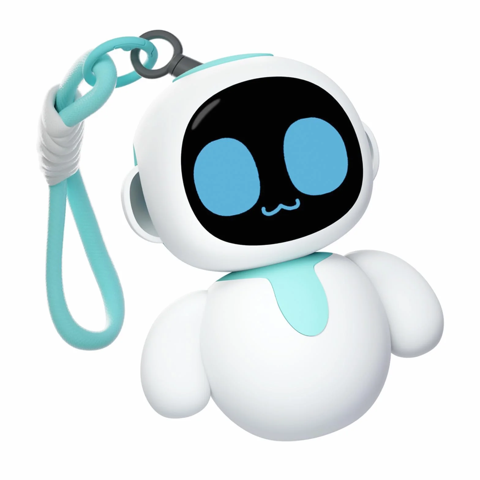 ENERGIZE LAB Eiliko Aquamarine - Twój mały robot AI Charm pasuje do każdego codziennego stroju, zabawne elektroniczne zabawki wiszące, dla par i najlepszych przyjaciół.