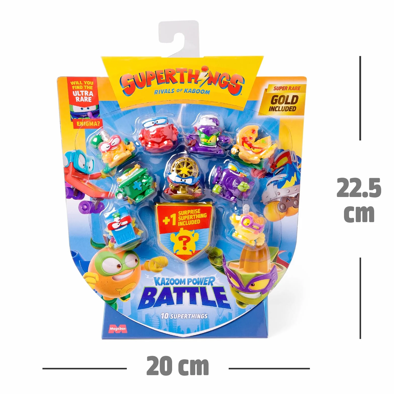 SUPERTHINGS KAZOOM POWER Battle – 10 Pack. Zawartość: 10 Superthingsów (1 niespodzianka i 1 kapitan w złotym kolorze). Zestaw 1 /2