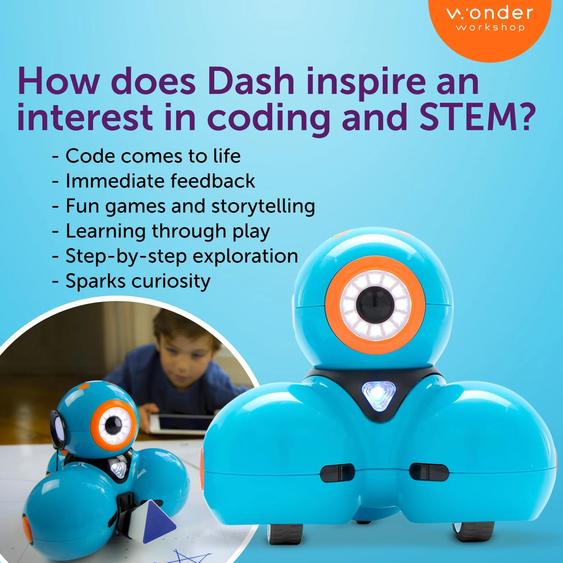 Wonder Workshop Dash Robot - zabawka kodująca dla dzieci