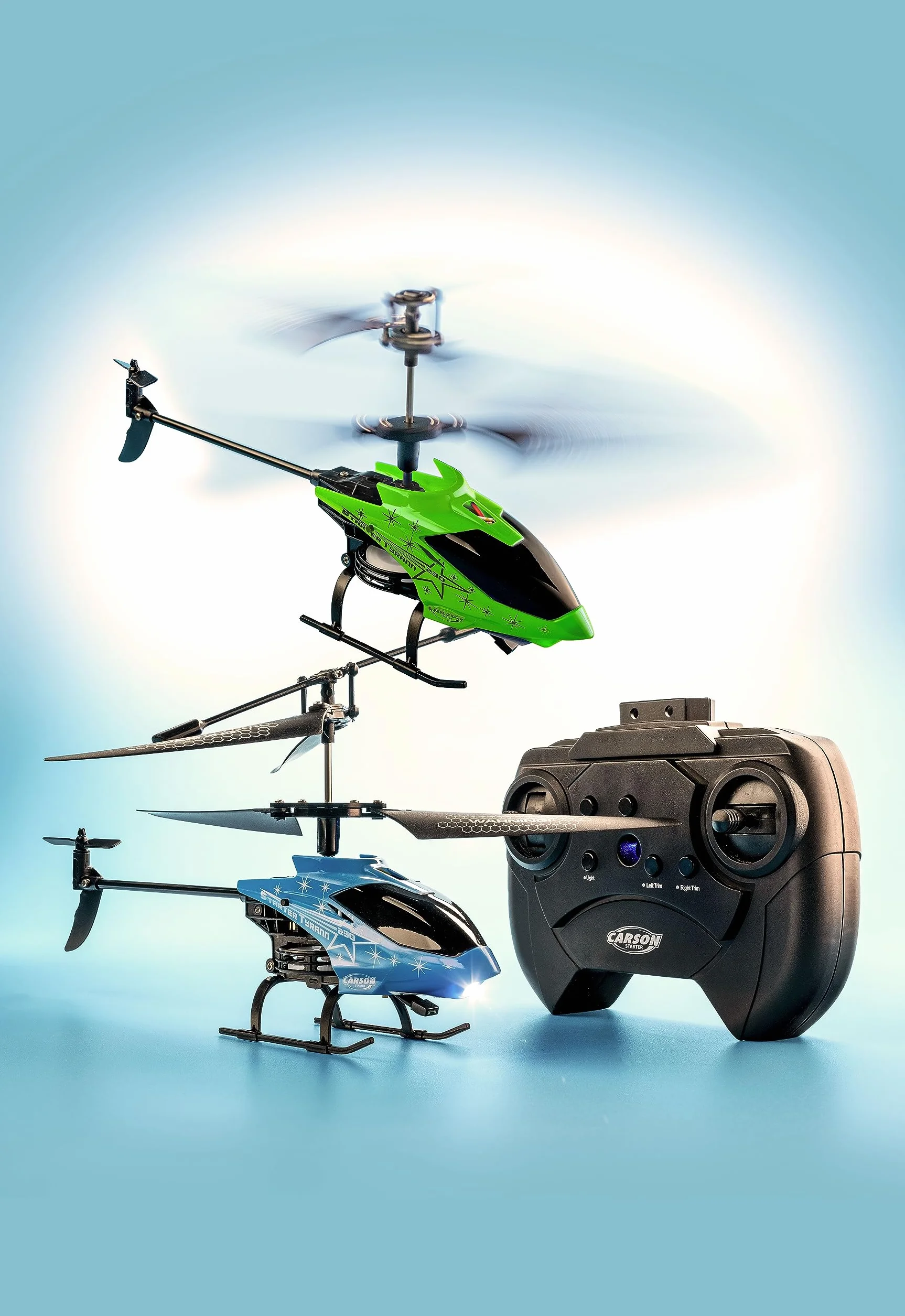 Carson 500507164 Starter Tyrann 230 IR 2Ch RTF Cyjan Helicopter, helikopter, dla początkujących, RC Heli, Zabawka zdalnie sterowana