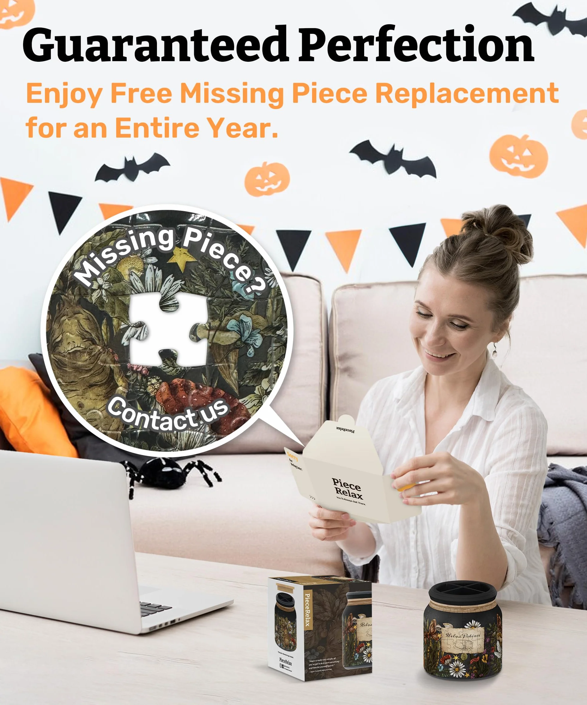 PieceRelax 3D Puzzle Pojemnik na Długopisy - Relax Potion [BB1041], 96 Elementów, Drewniana Pokrywka