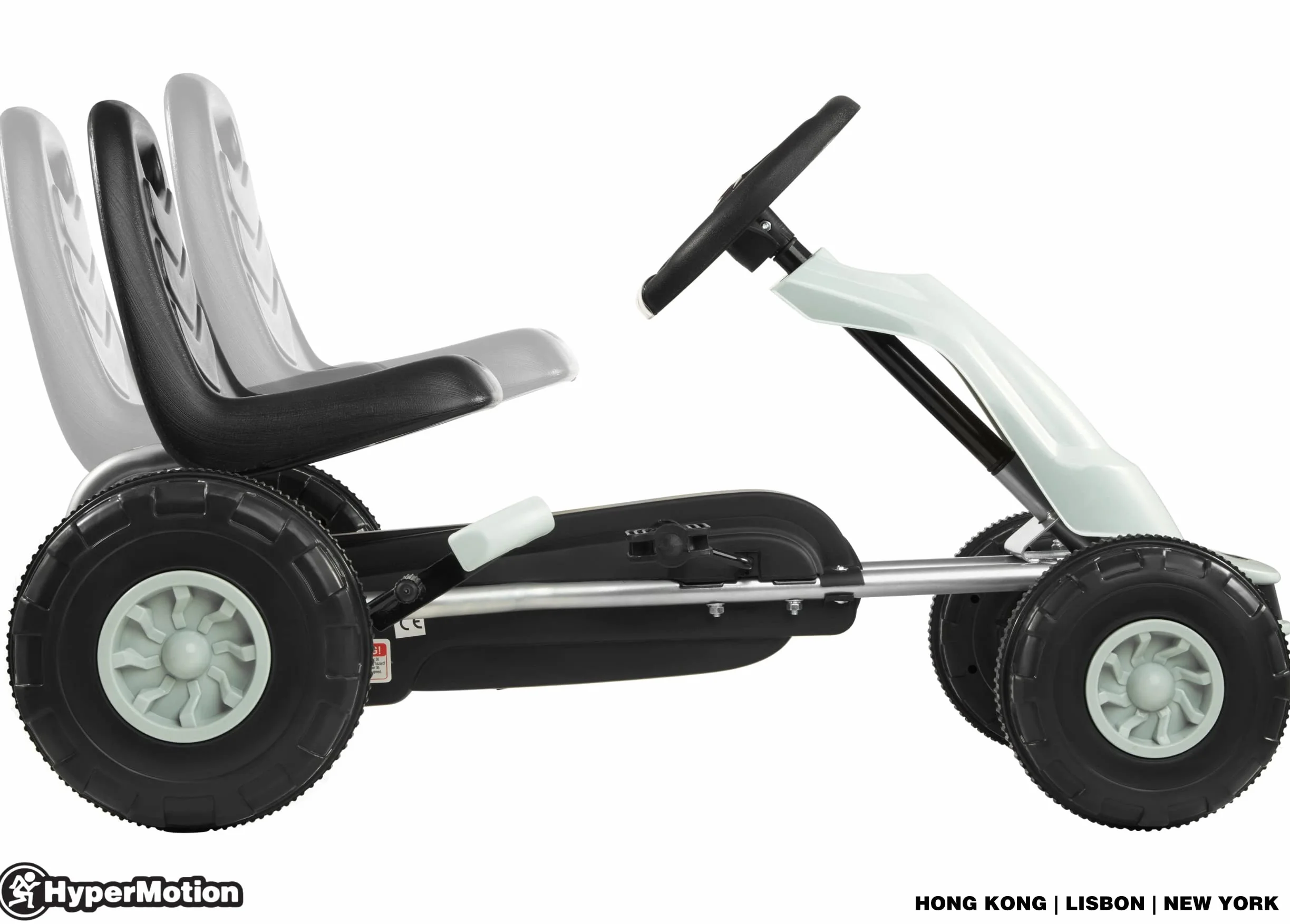 HyperMotion Go-Kart na Pedały dla Dzieci CHESTER, Gokart z Dwoma Trybami Jazdy dla Dziecka 3-5 Lat, Auto dla Dziecka, Samochód Dziecięcy od 3 Lat, Waga do 30 kg, Szary