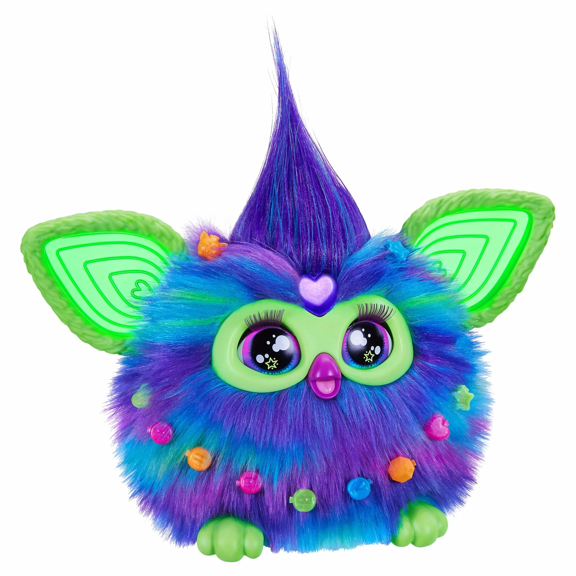Furby Edycja Galaxy, świecąca, 15 modnych akcesoriów, interaktywne pluszowe zabawki dla dzieci w wieku 6 lat, głos animatroniczny (tylko Amazon)