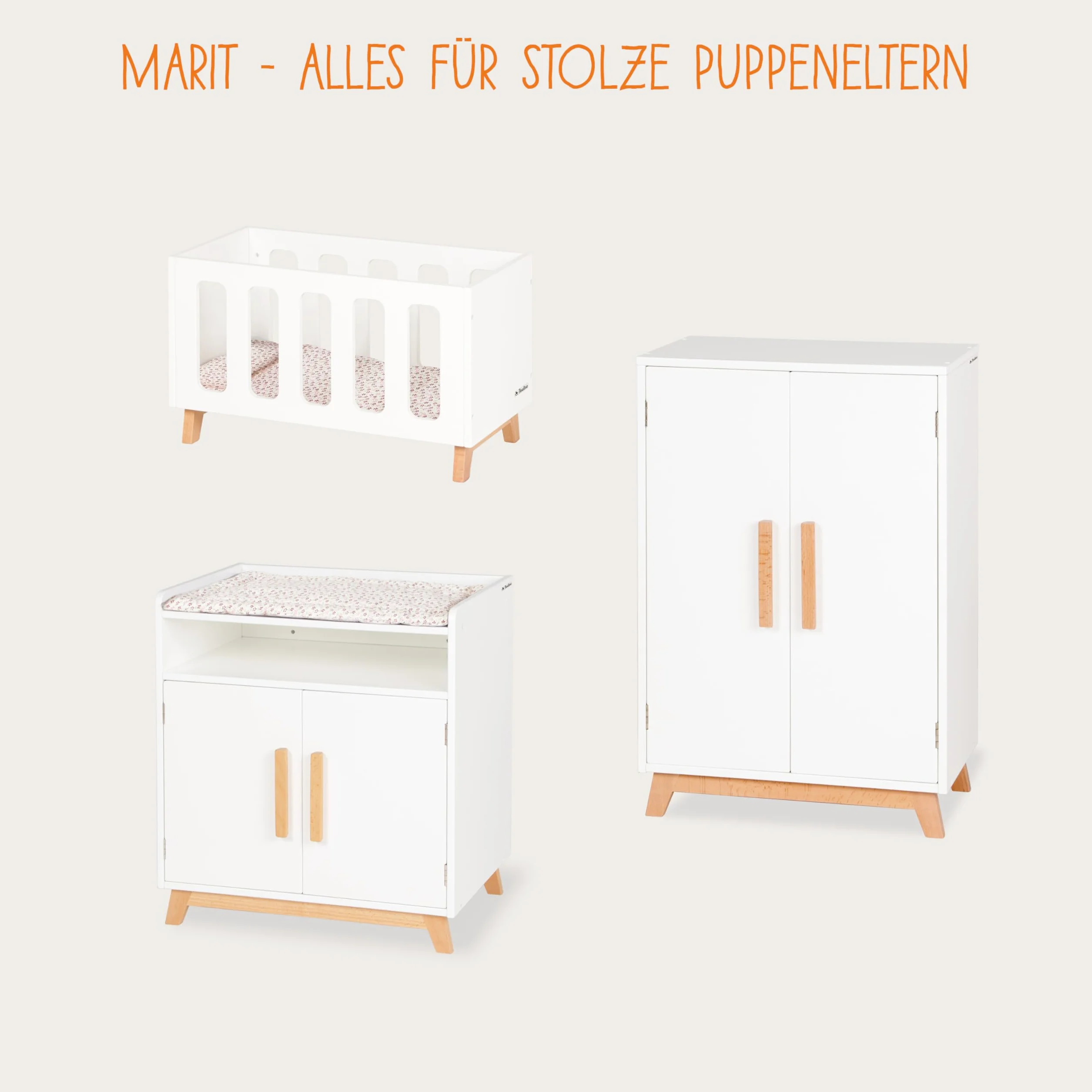 Doll's wardrobe 'Marit', 4 parts