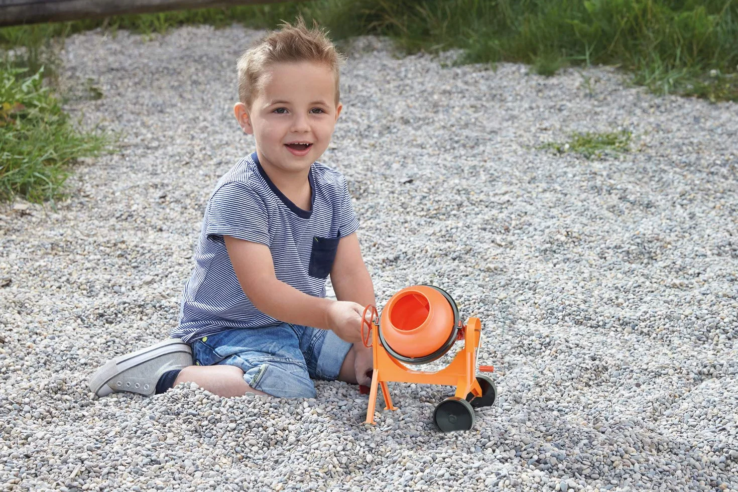 Lena 05004 - betoniarka 29 cm, maszyna mieszająca pomarańczowa, duży mikser cementowy na plażę i piaskownicę, mikser z realistyczną funkcją, zabawka do piasku dla dzieci i małych pracowników