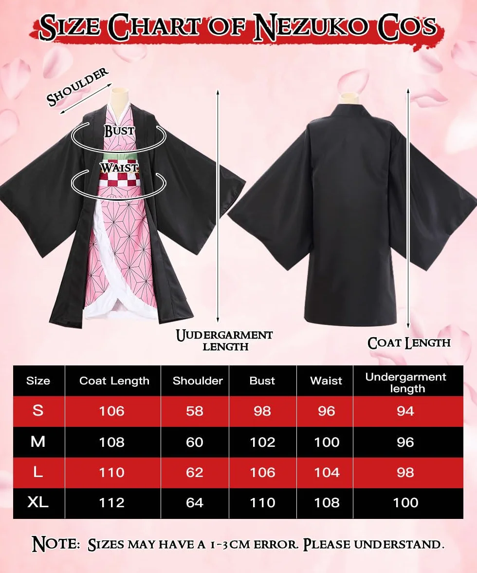 Kostium do cosplayu Nezuko Tanjirou, Kochou Shinobu, Mitsuri, zestaw kostiumowy, kimono, peleryna, prezent dla dzieci, na karnawał, Halloween, Boże Narodzenie