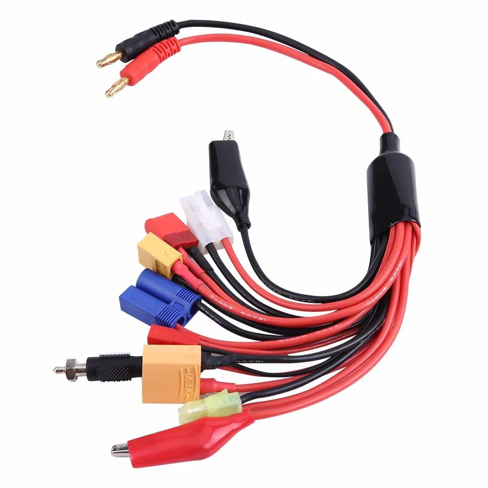 11 w 1 RC Kabel ładowarki Lipo, adapter do wielu wtyczek ładowarki Kabel do ładowania konwertera z wtyczką bananową 4 mm