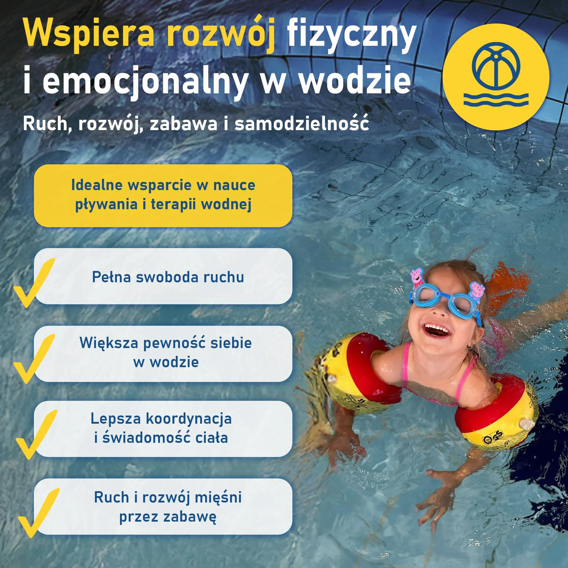 Cherek’s KraulQuappen Rękawki do nauki pływania dla zaawansowanych dzieci do 30 kg – kompaktowe rękawki wypornościowe z rdzeniem piankowym – pomoc do nauki pływania żółto-czerwone