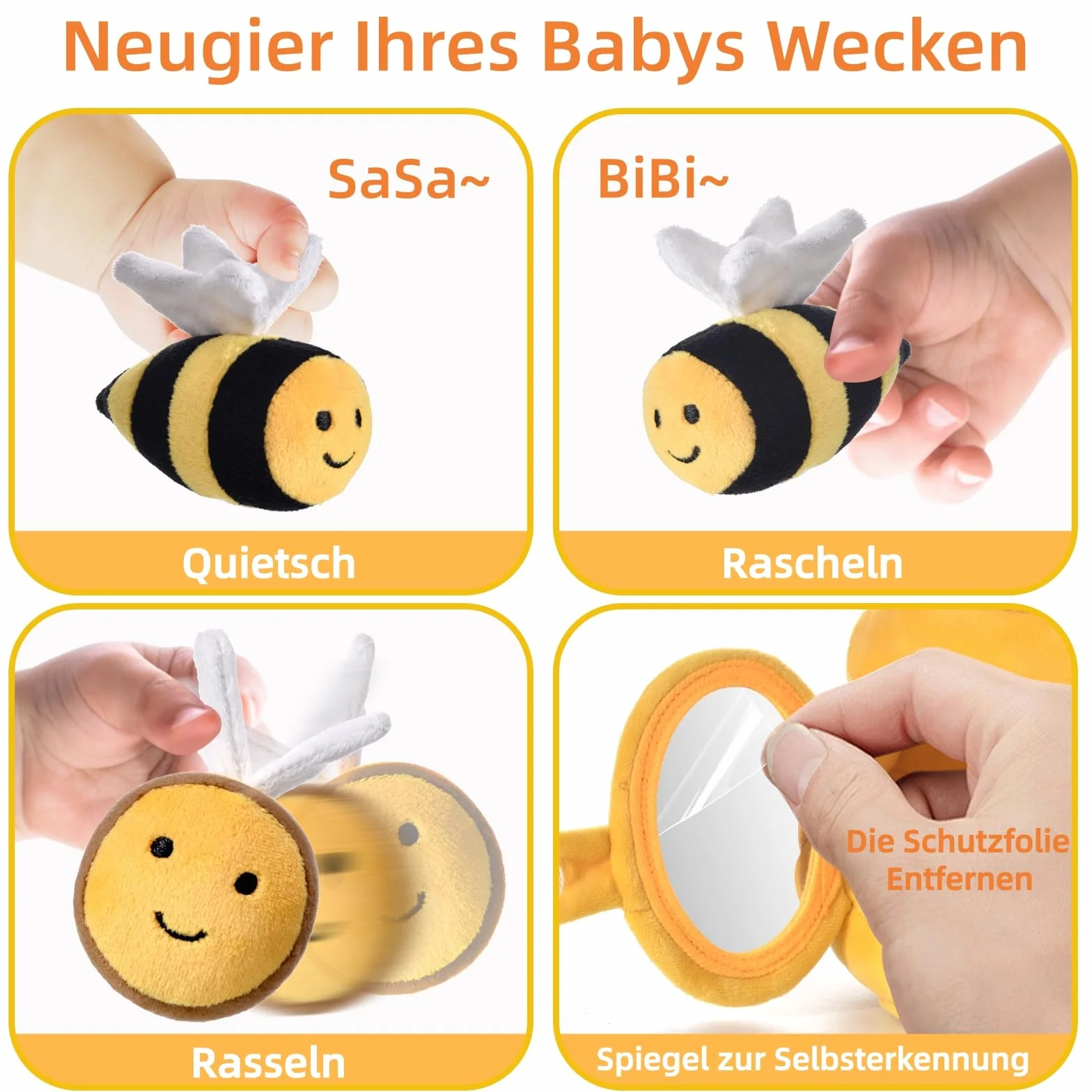 VORENUS Zabawka sensoryczna Montessori 6-w-1 Baby Ul dla niemowląt 6-12 miesięcy