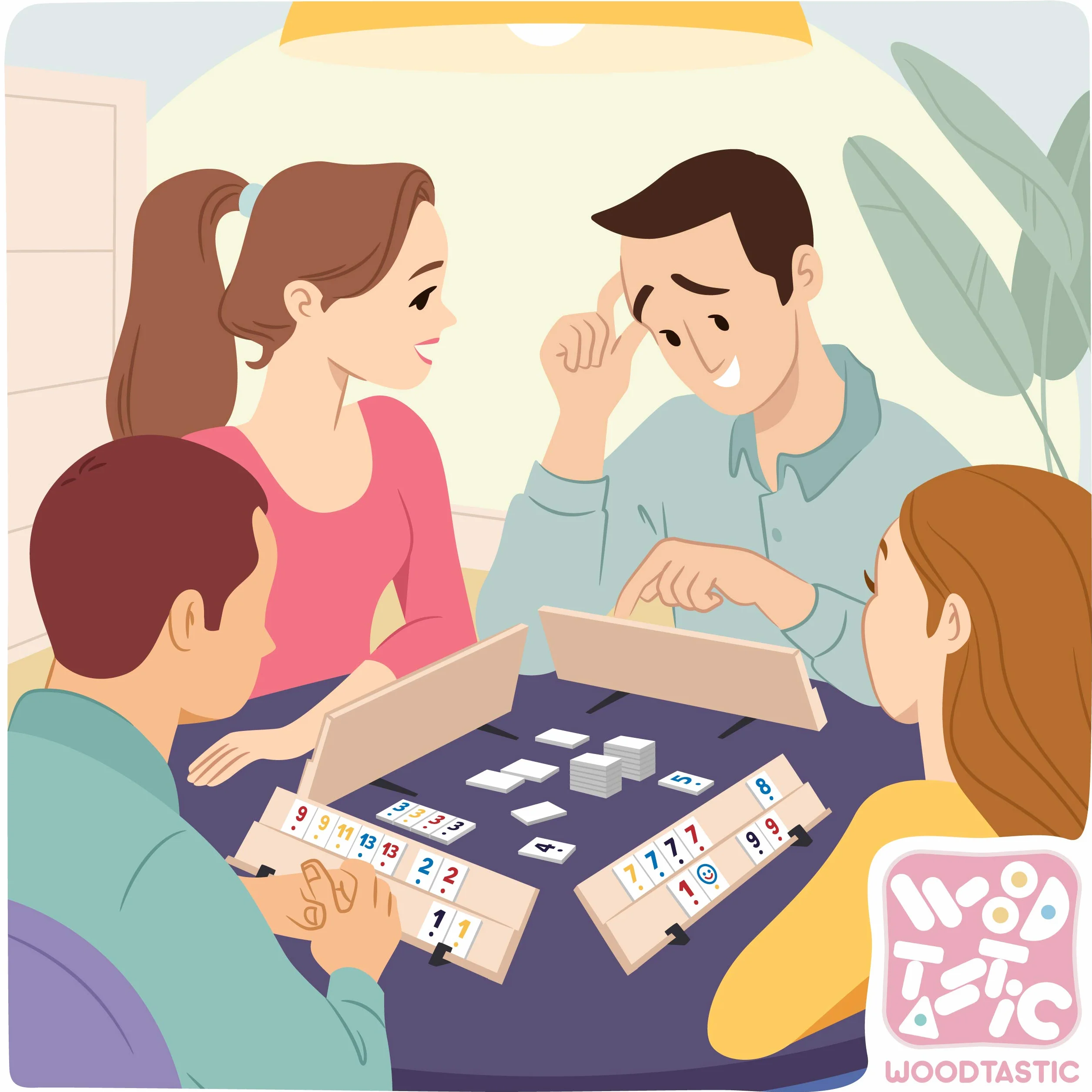 Rummy Spiel Medias – 106 płytek i pudełko do przechowywania z litego drewna bukowego