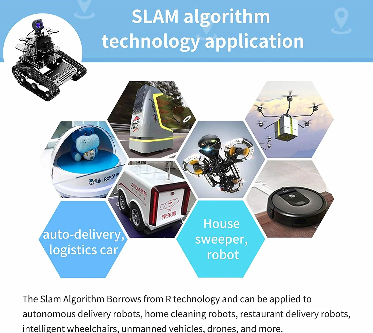 AI Raspberry Pi 4B Robot Kit z radarem ROS SLAM Smart Car Robotic Tank Buduj mapy samodzielną nawigację śledzenie rozpoznawania obiektów (czarny, Raspberry Pi 4B 4GB)