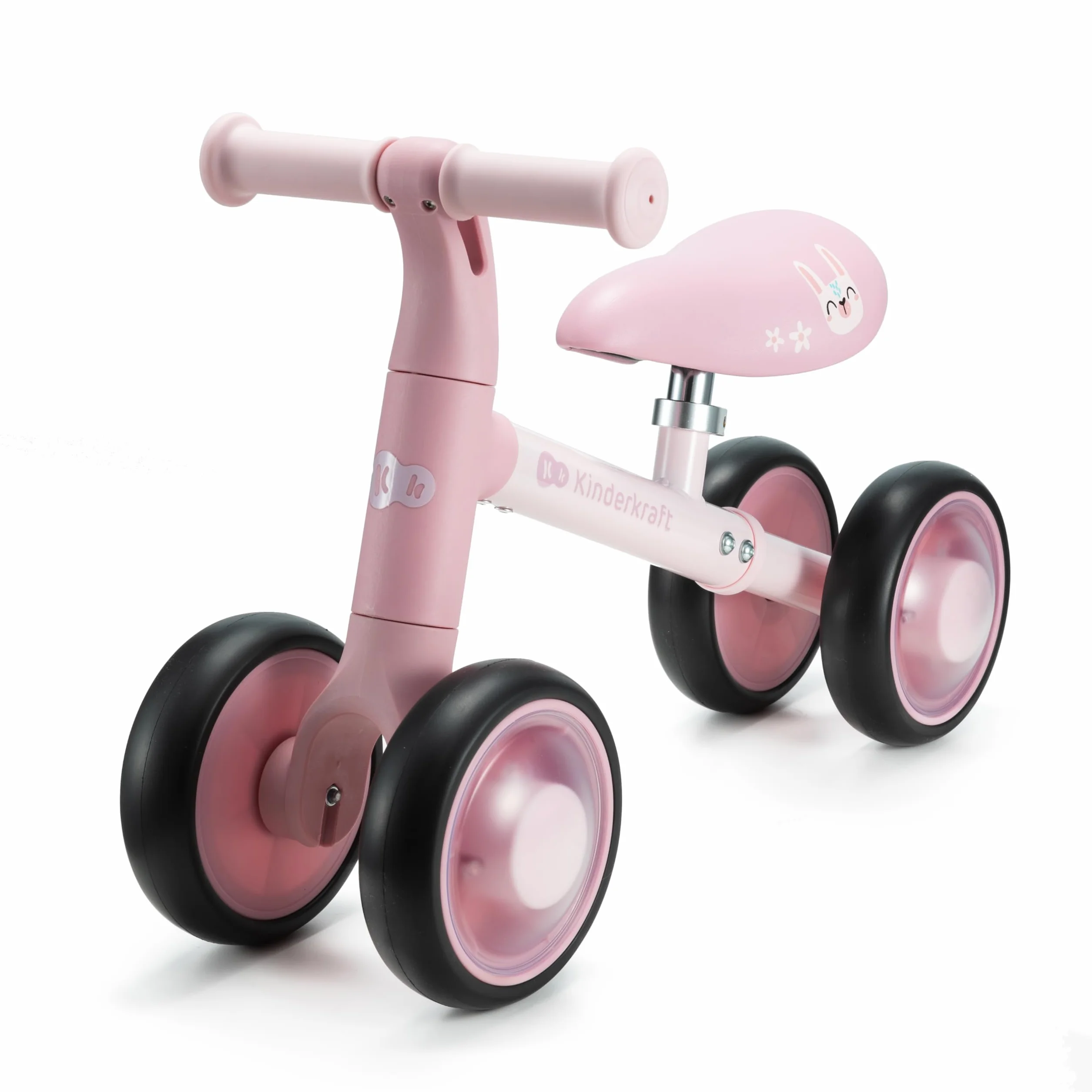 Kinderkraft CUTIE FLASH rower edukacyjny dla dzieci bez pedałów, koła LED, różowy