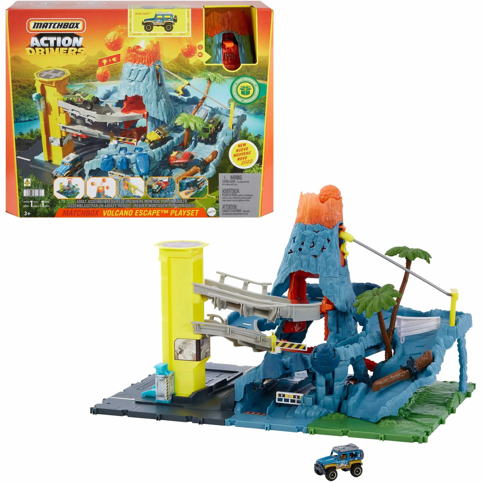 Matchbox Action Drivers Prawdziwe Przygody Wulkan Zestaw z 1 pojazdem HHW21