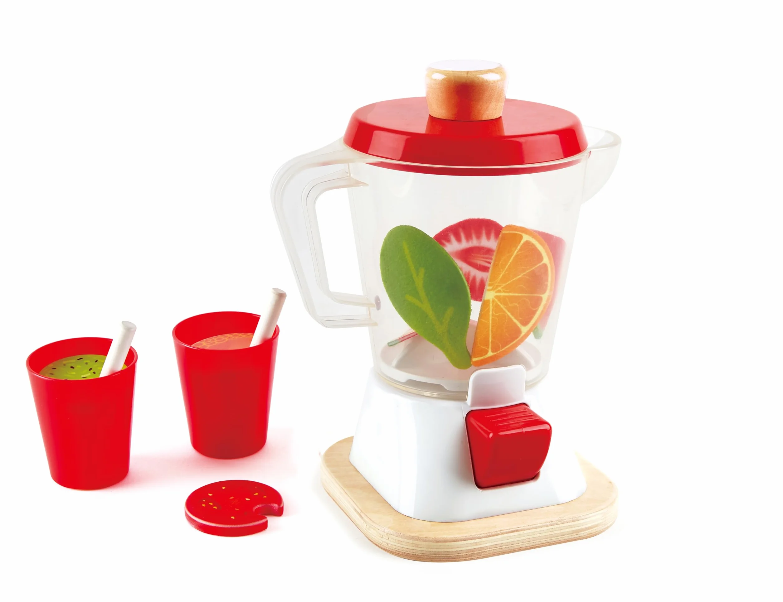 Hape Smoothie Blender, Multicoloured Kitchen Smoothie Machine Playset Complete with Cups and Straws
