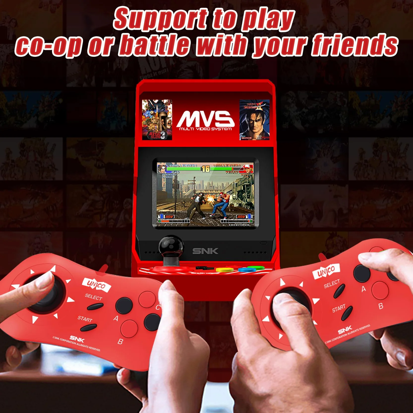Unico SNK MVS Mini Arcade Red zestaw kontrolerów z 45 grami SNK Neo Geo