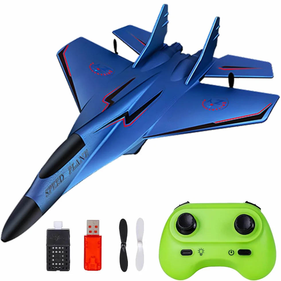 RC samolot 2CH, 2,4 GHz, zdalnie sterowany samolot, zabawka styropianowa ze światłem LED, zdalnie sterowany samolot z pilotem zdalnego sterowania i ładowaniem USB, samolot RC dla dorosłych