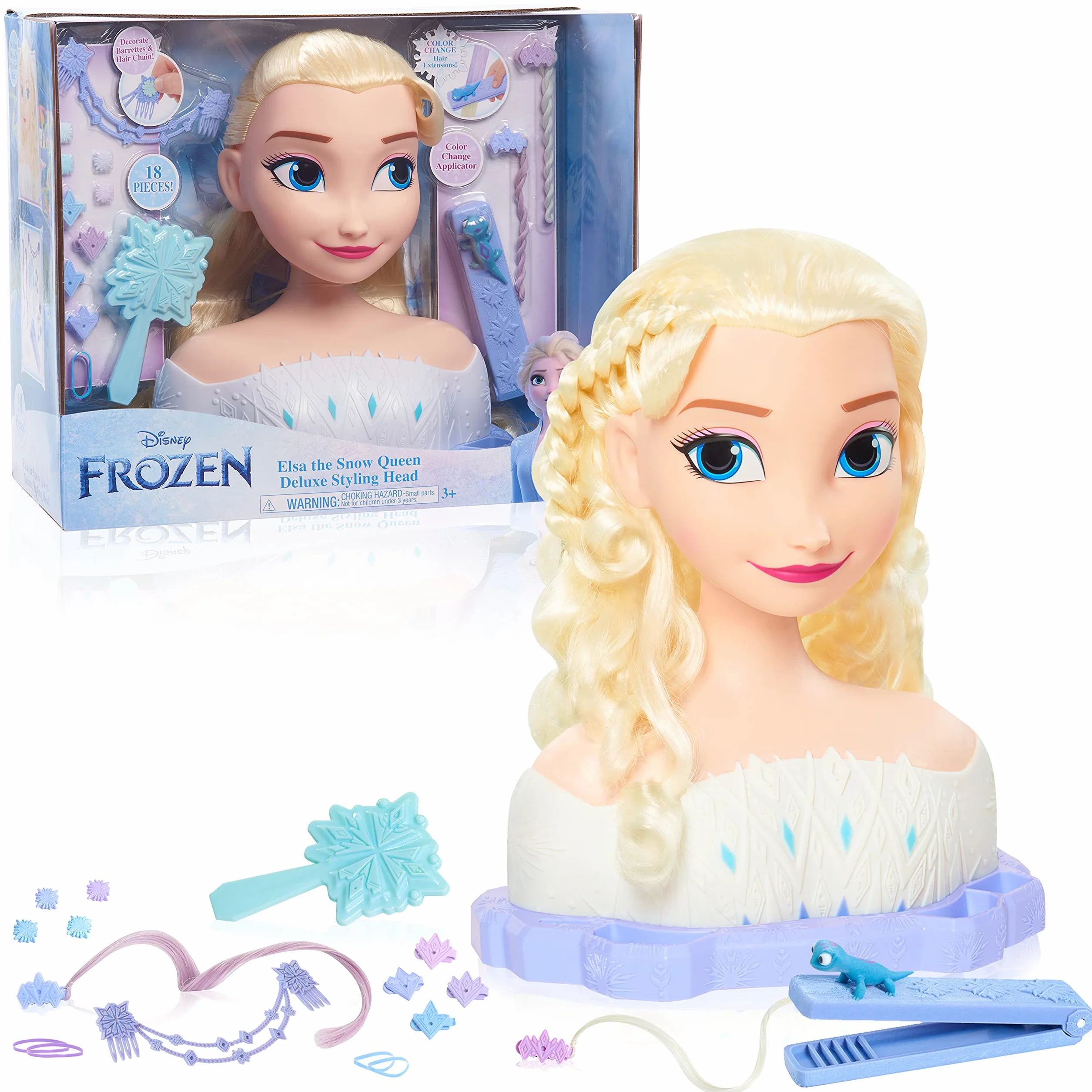 Disney’s Frozen 2 Deluxe Elsa the Snow Queen Styling Head, 17-pieces