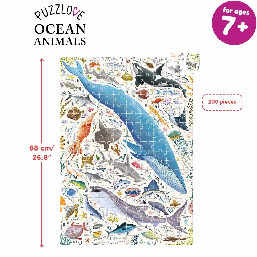 Puzzlove Ocean Animals (200 Pcs) 7+ Floor Puzzle