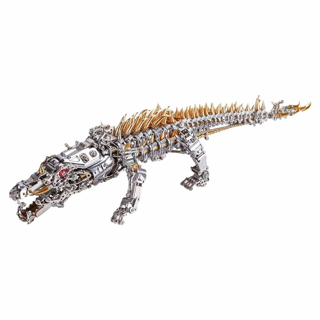 Puzzle 3D dla dorosłych, metalowe puzzle krokodyla, kolekcjonerskie, mechaniczne, inżynieria zwierząt, do dekoracji domu, biura, 1500 szt