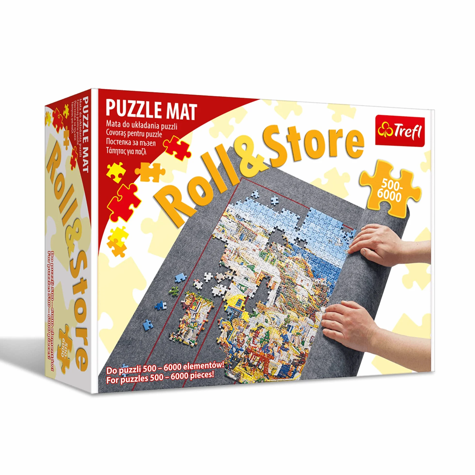 Trefl - Mata do Układania Puzzli, 500-6000 Elementów – Do Przenoszenia i Przechowywania Puzzli, z Mocnymi Rzepami, Duży Rozmiar, Do Układanek o Rozmiarze do 136x96 cm