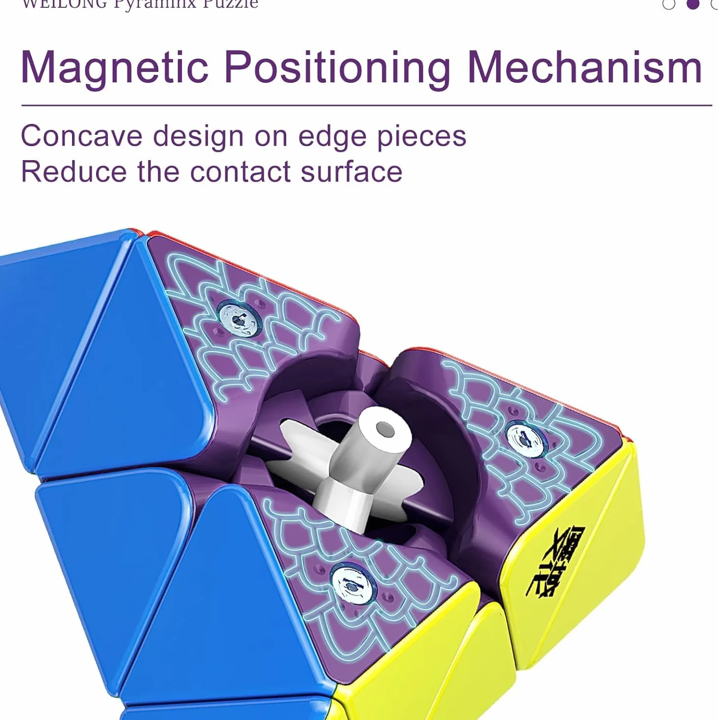 Moyu Pyraminx 2022 z 48 Magnesami, Trójkątna Kostka Maglev Speed bez Kleju, Regulowana Elastyczność, Materiał ABS, 1 Sztuka