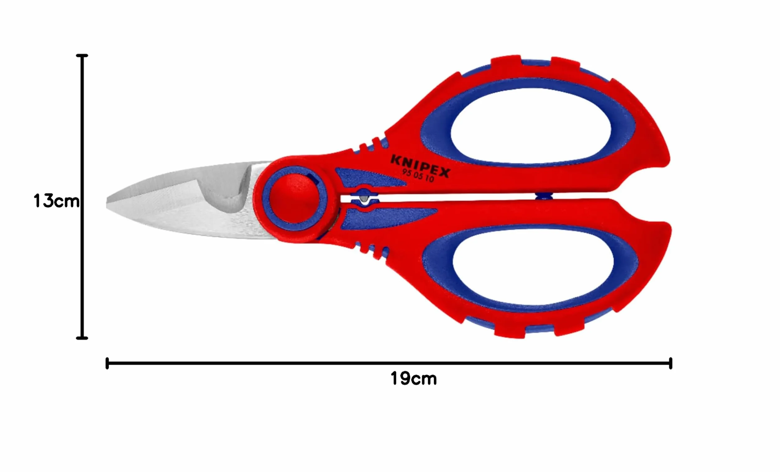 KNIPEX Nożyczki dla elektryków Z wielokomponentowymi nasadkami, wzmacniane włóknem szklanym 160 mm, 95 05 10 SB