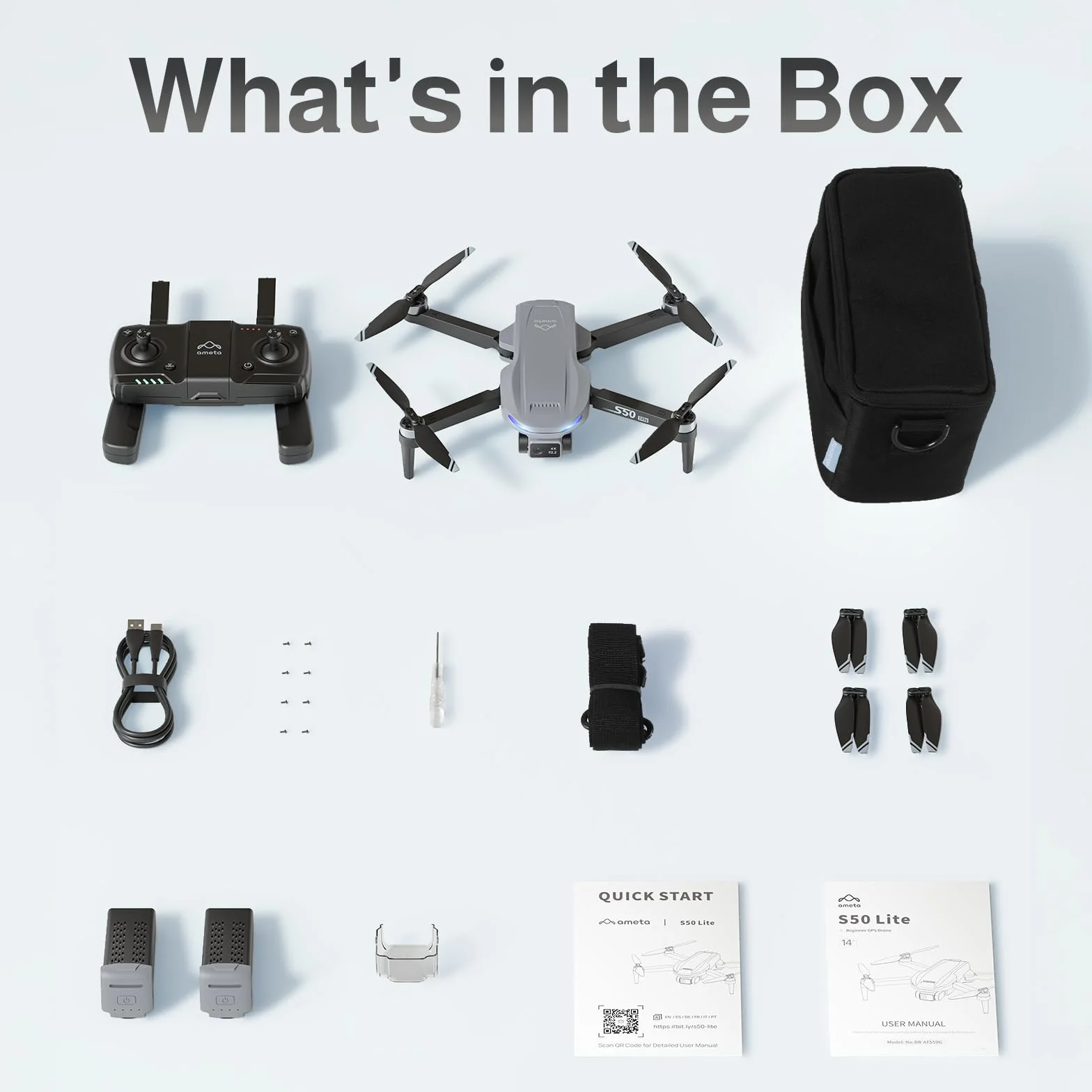 Ameta S50 Lite Drone z Kamerą 4K GPS FPV, 50 Minut Czasu Lotu, <249g