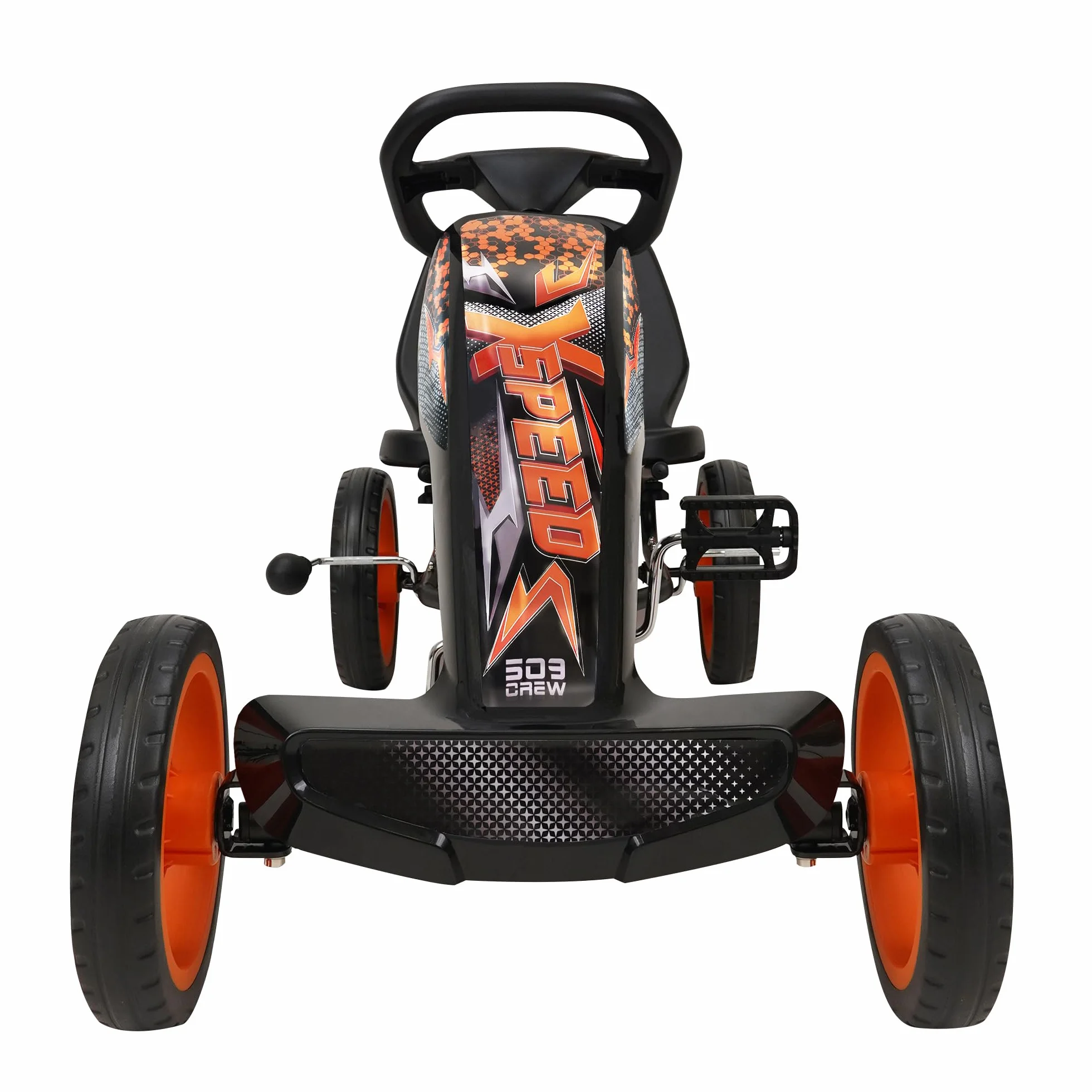 Crew XSpeed gokart pomarańczowy 4-szprychowe koła Ø 25 cm hamulec ręczny od 4 lat