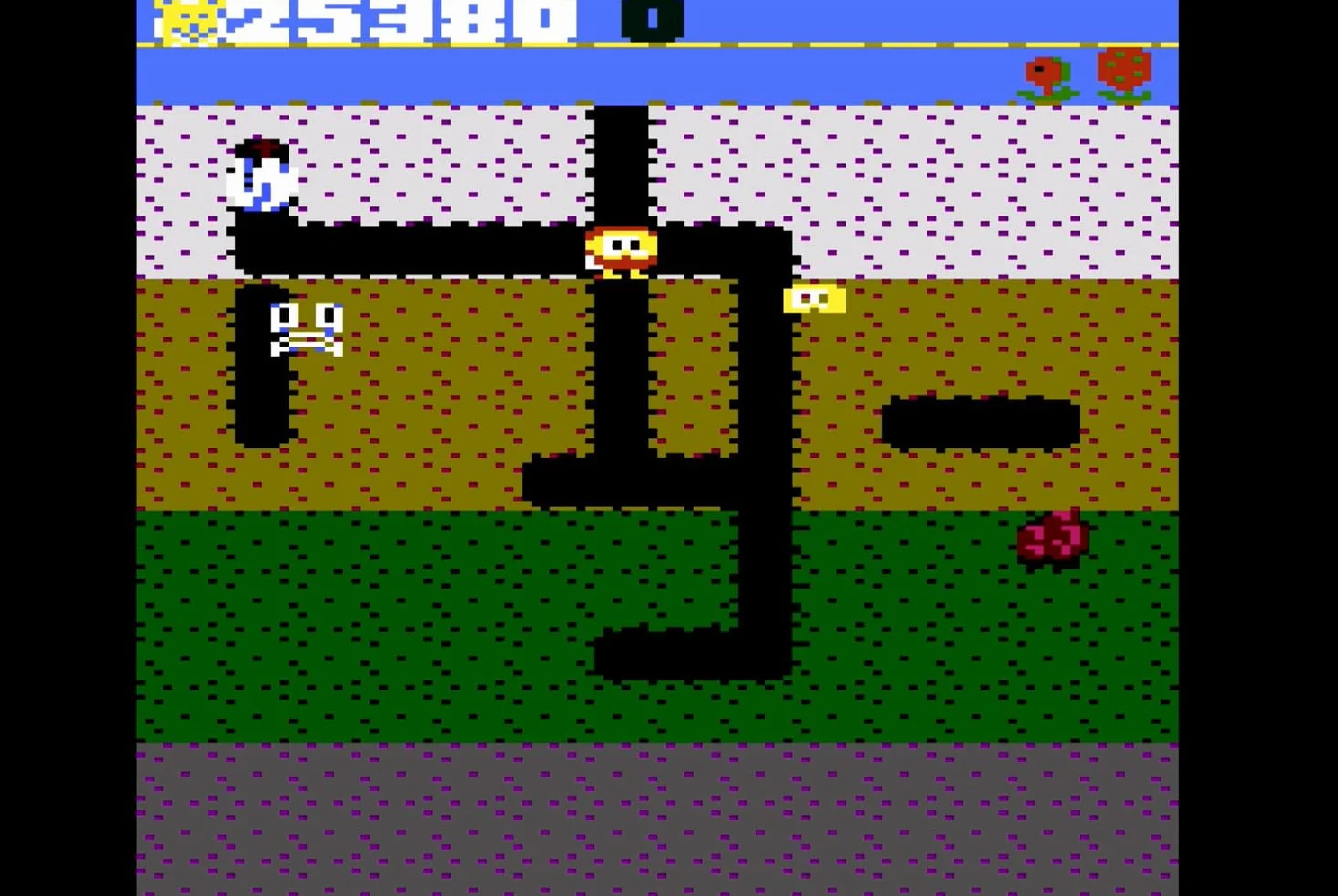 DIG DUG (kompatybilny z systemami gier wideo Atari 2600+, Atari 7800+ i Atari 7800)