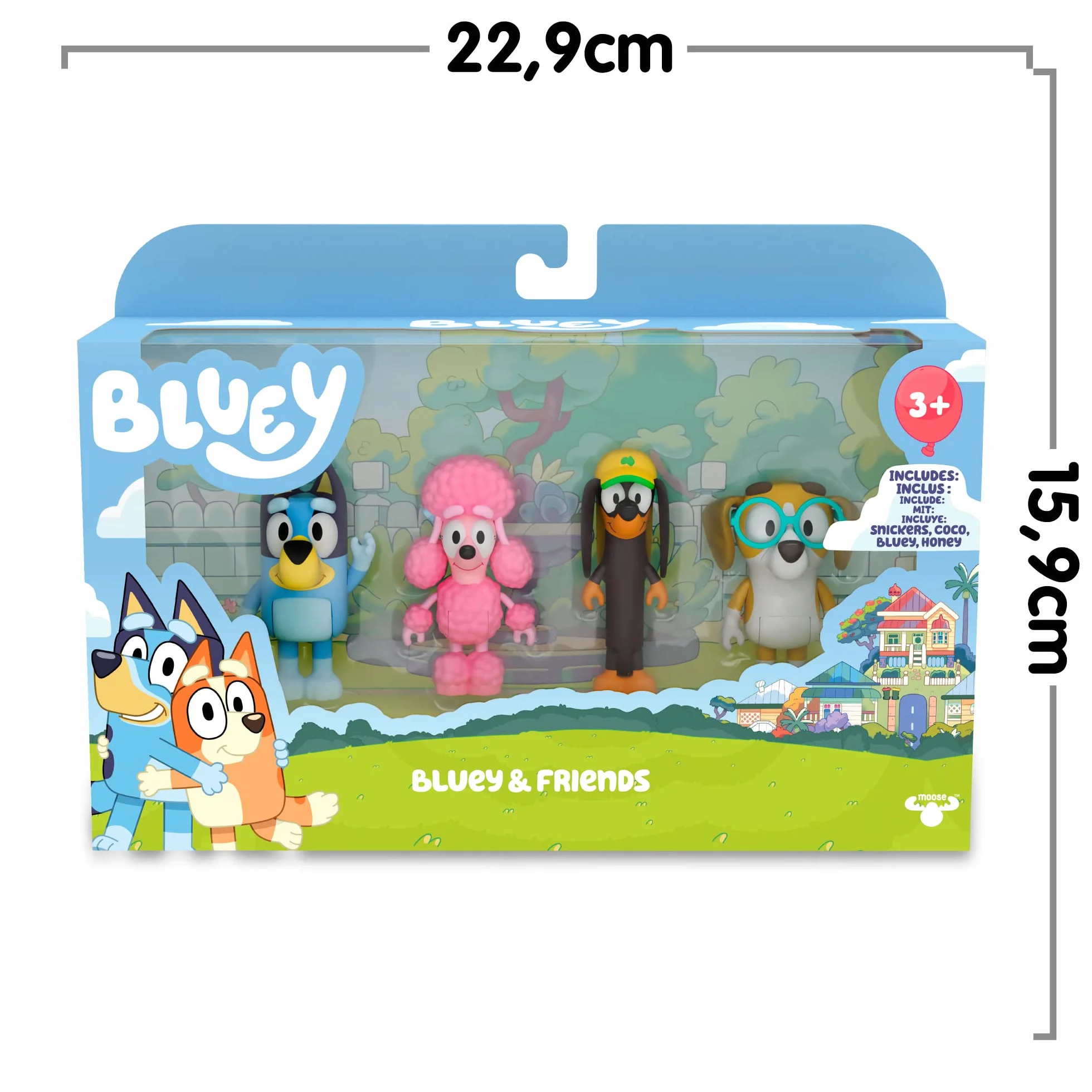 BlueY Giochi Preziosi Friends Pack, zestaw 4 przegubowych postaci i Friends Snickers, Honey i Coco, jak w telewizji, dla dzieci od 3 lat, BLY01200, wielokolorowy