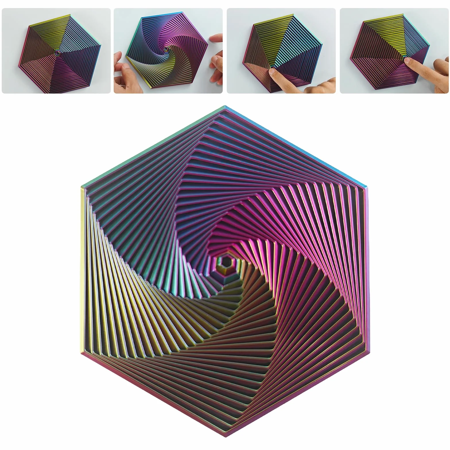 14,5 cm Fractal Fidget Hexagon 3D, antystresowe zabawki Fidget, zabawki antystresowe dla dorosłych i dzieci, gry sensoryczne autyzm, sześciokątna geometryczna zabawka sensoryczna (fioletowa)