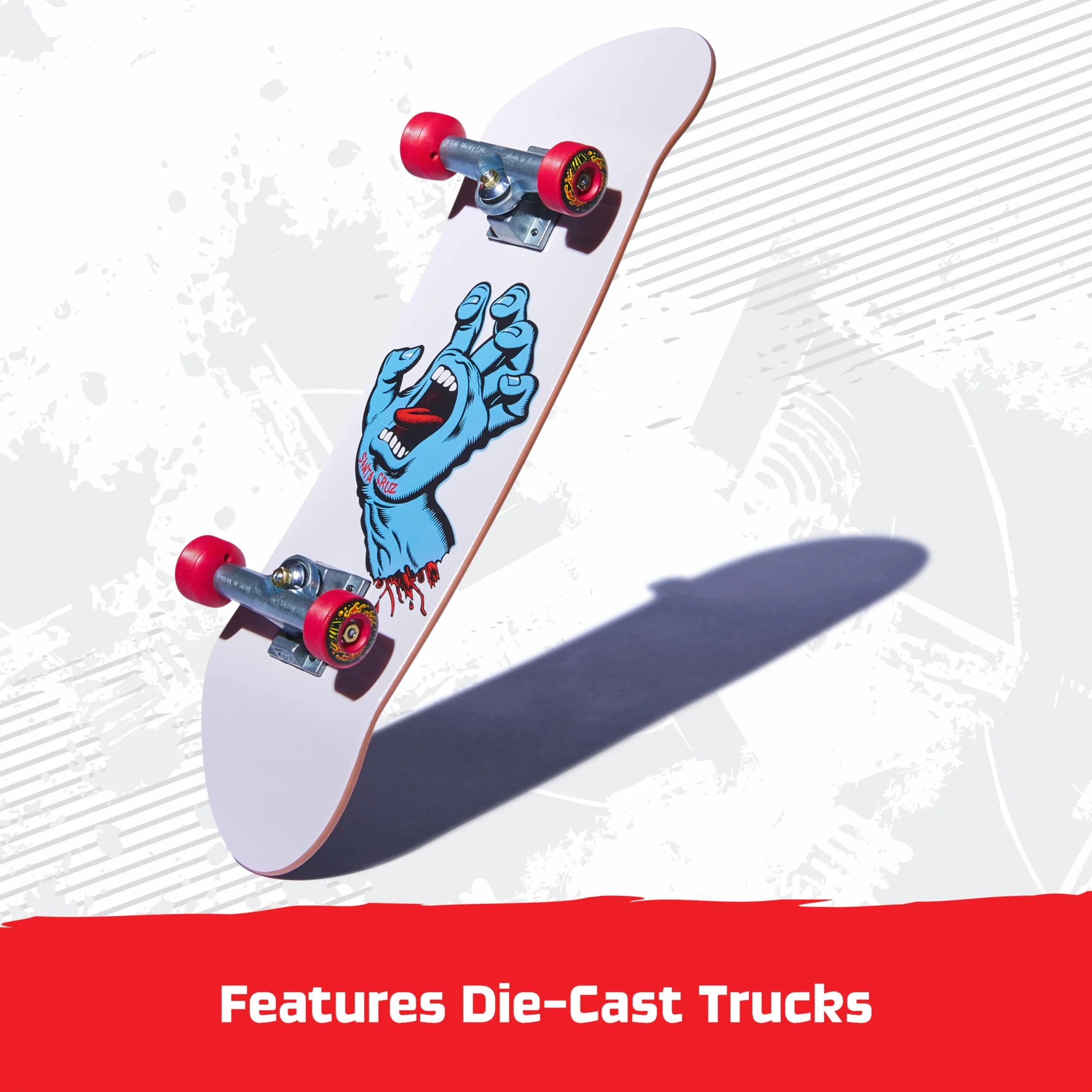 Tech Deck, Handboard Santa Cruz; Autentyczne mini deskorolki, zabawki dla dzieci dla chłopców i dziewczynek, od 6 lat (tylko do użytku ręcznego)