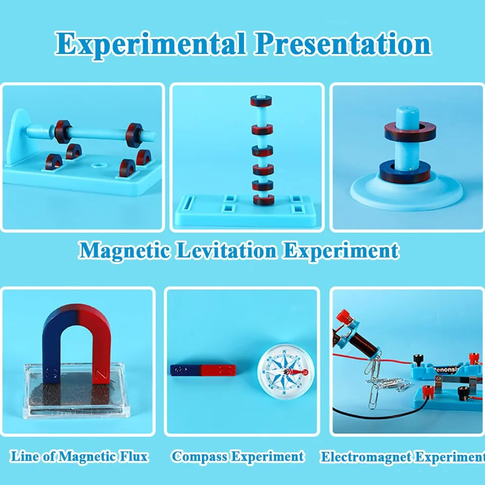 Science Magnets Experiment Set for Kids Zestaw do elektroelektryczności i magnetyzmu dla studentów Stem Kit Physics Lab Basic Circuit Tools for Learning Starter