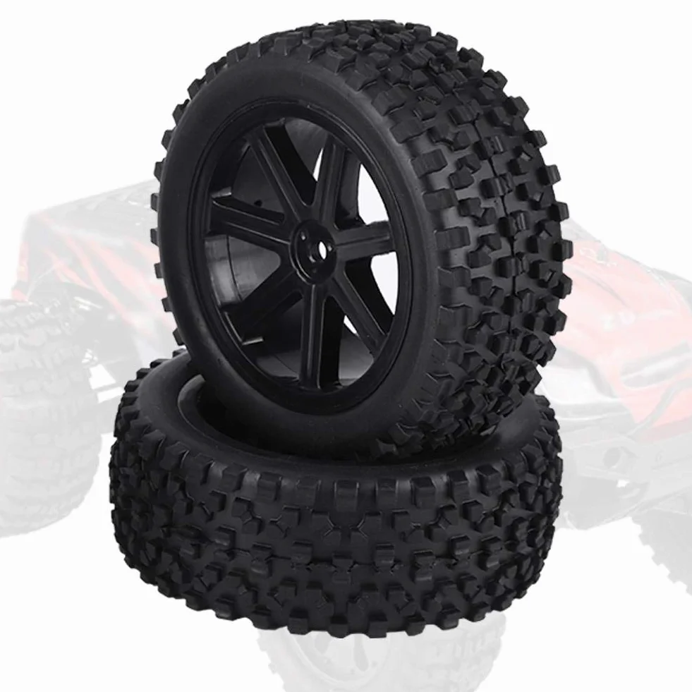 RC Truck Gumowa opona Koła felgi ze stopu aluminium czarny kwadratowy wzór 4szt Black