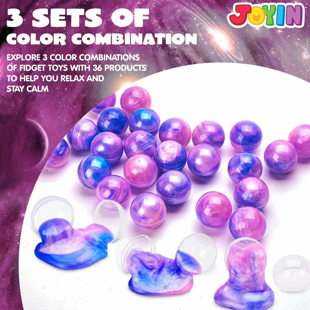 JOYIN Zestaw Slime Galaxy 24 kolory Mini Slime Fluffy antystresowy