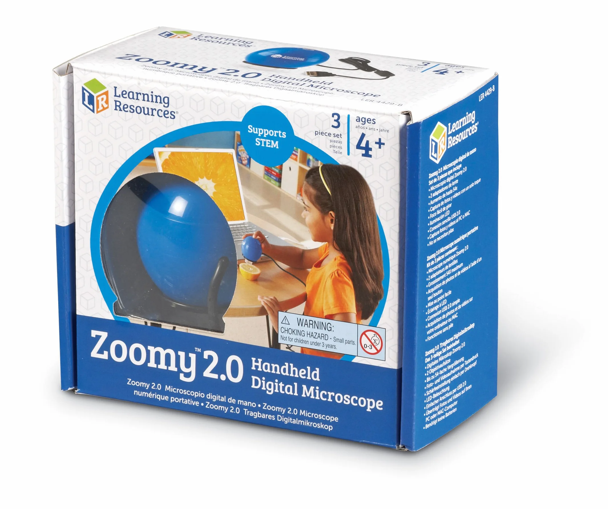 Learning Resources Zoomy 2 Przenosny Cyfrowy Mikroskop 3 kawalki Zestaw