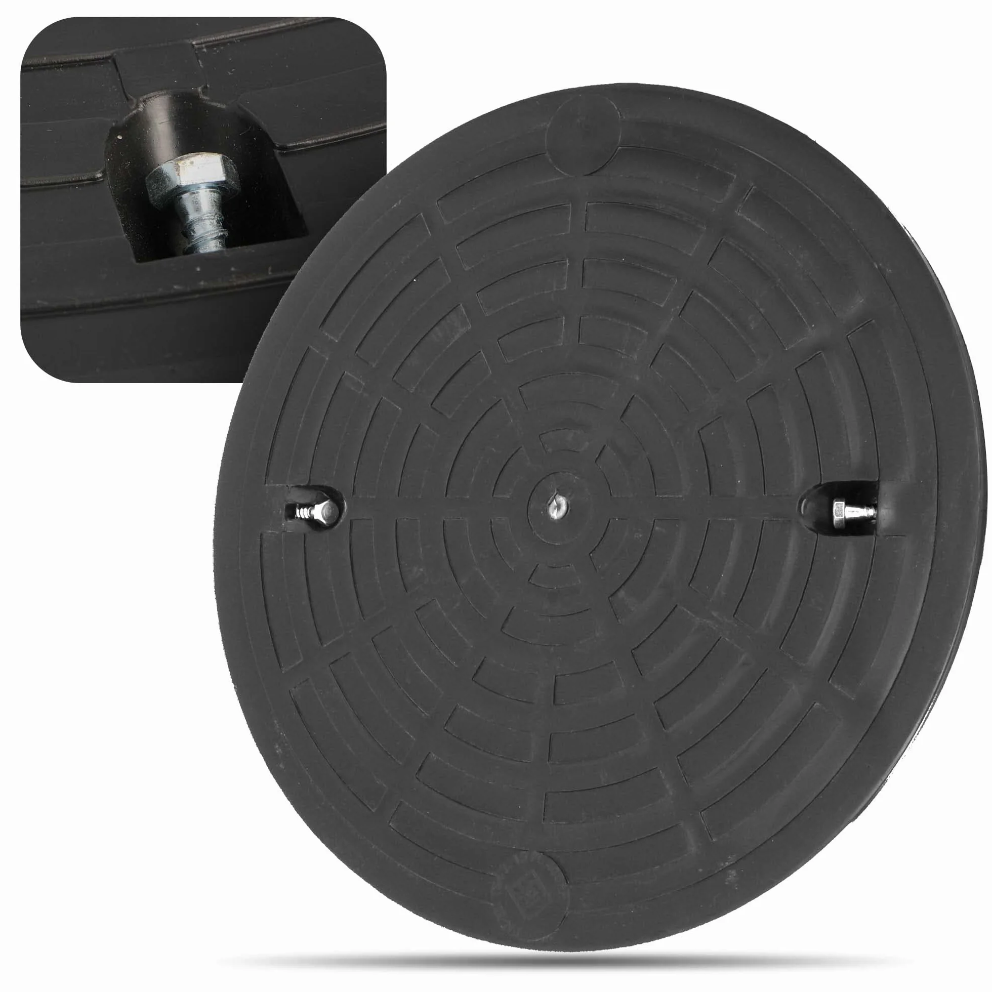 Millto™ Pokrywa Dekiel Rury Karbowanej 425 mm Właz Studni kanalizacji Komora Inspekcyjna Do Szamba Czarna Okrągła Rura Spustowa Studzienka