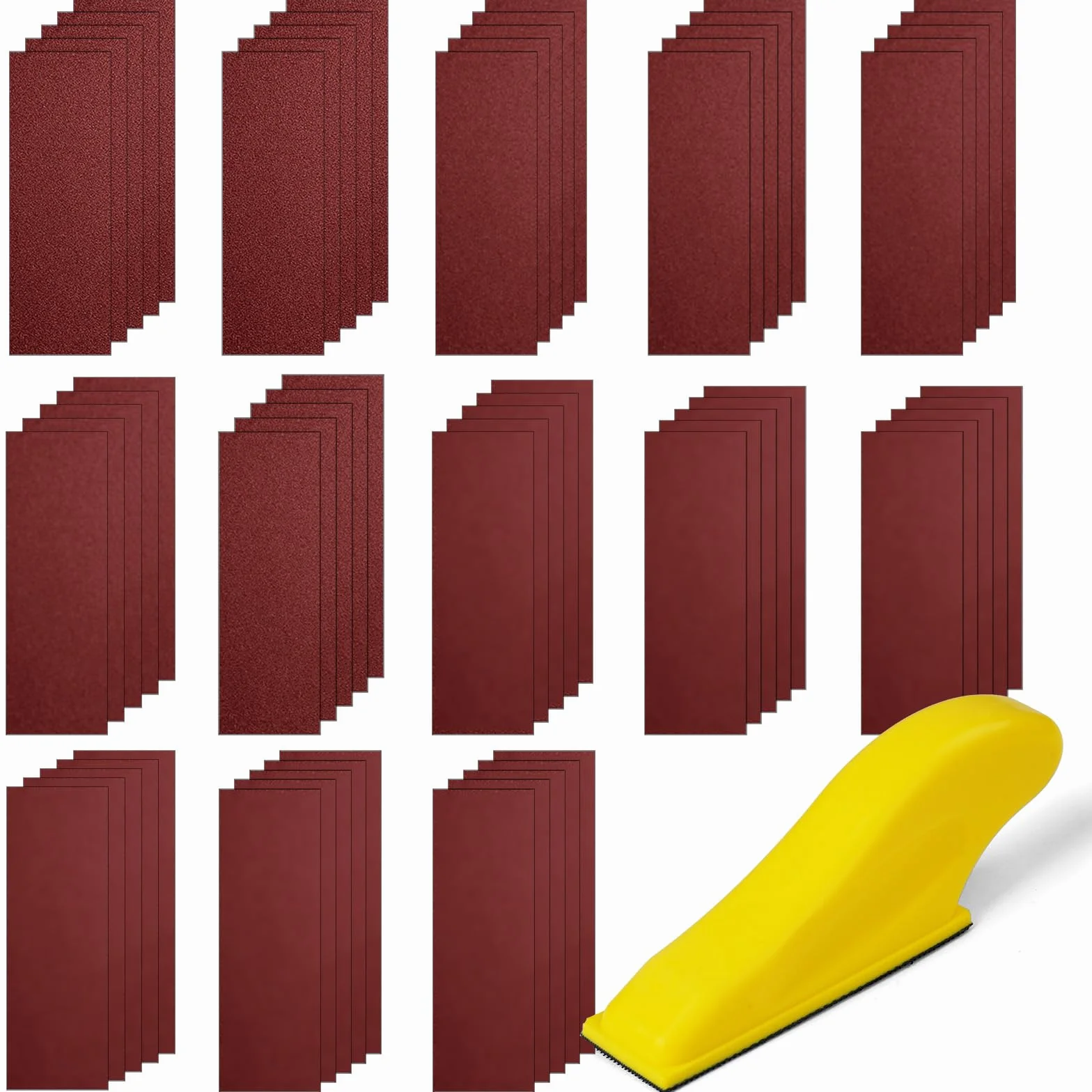 URAQT 131 sztuk papier ścierny, papier ścierny, 40-1000, wodoodporny papier ścierny na sucho i na mokro, odpowiedni do samochodu, kamienia, lakieru, metalu, 9 x 3 cm